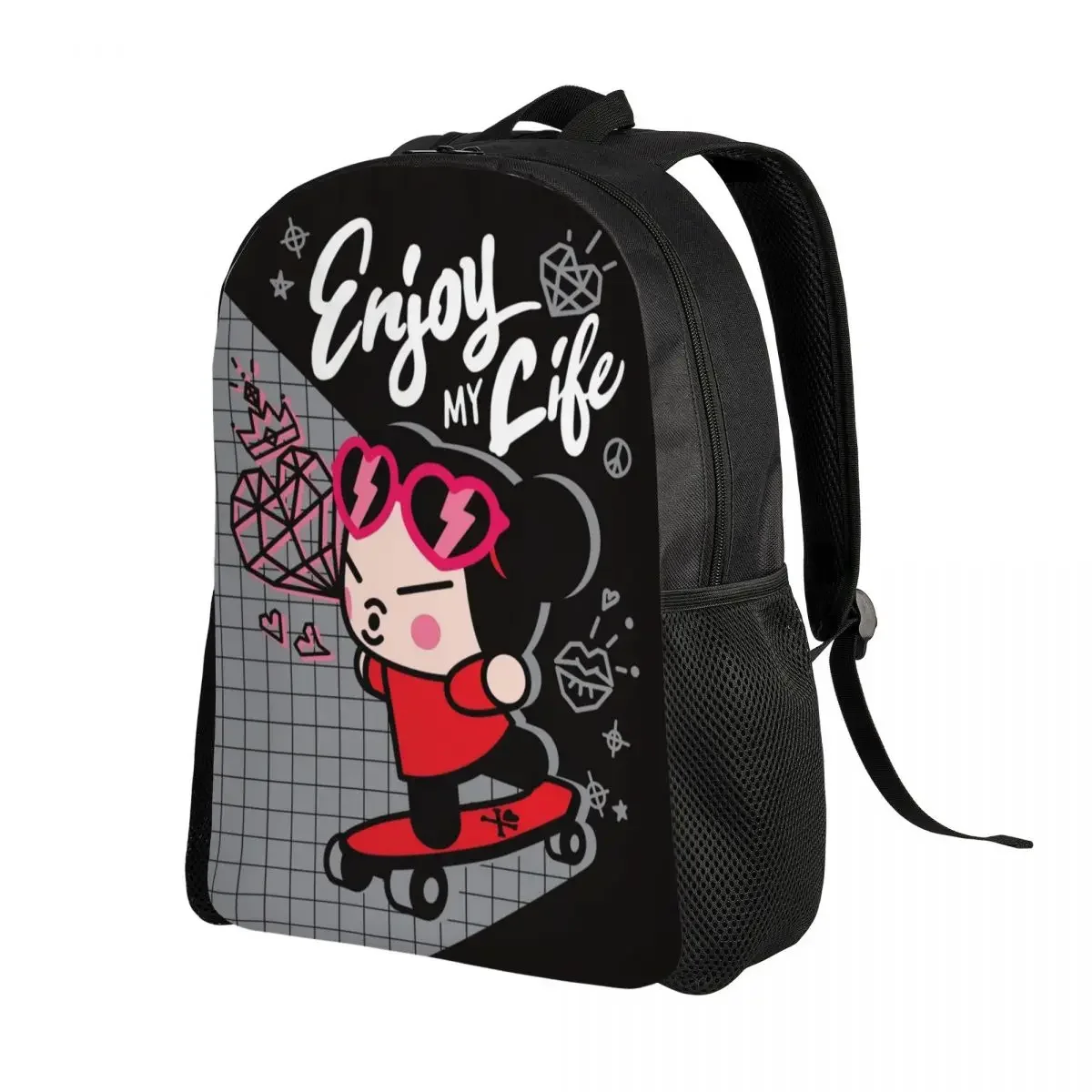 Custom P-Puccaes Anime Backpack for Men Women Waterproof College School Bag Printing Bookbag