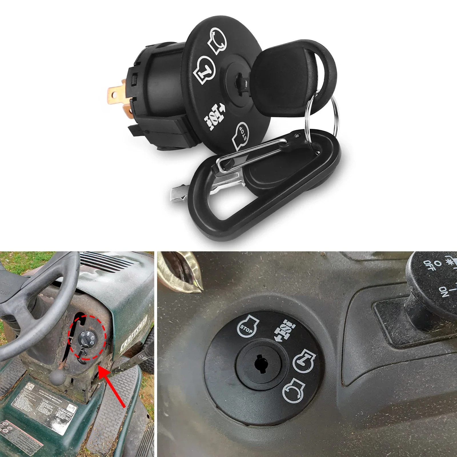 Lawn Mower Ignition Switch Key Starter for Husqvarna AYP Poulan Craftsman MTD Delta Poulan Ariens Delta 532193350 193350 705064