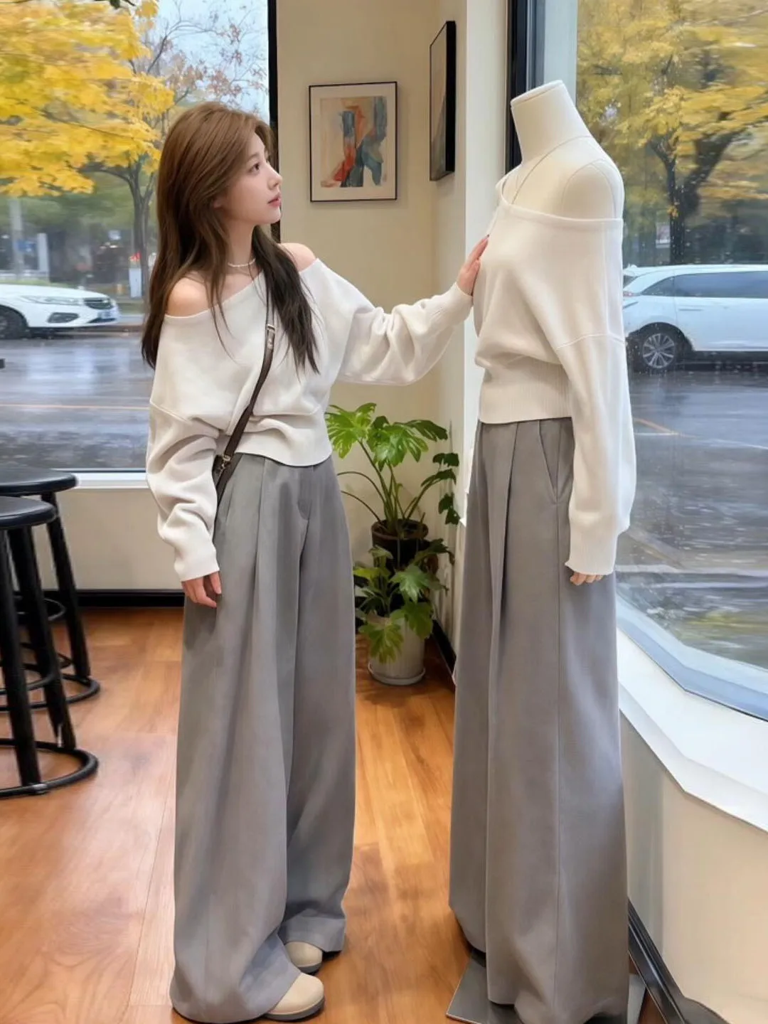 

Свободный крой, длинный вязаный свитер, женский осенне-зимний свободный крой с напуском, удобная завязанная талия, уникальный персональный свитер...