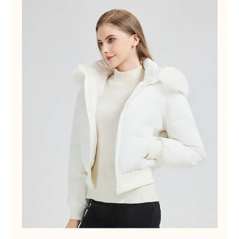 Winter 2025, neue frauen Europäischen Amerikanischen Stil Mantel Unten Baumwolle gefütterte Weibliche Kurze Taille Jacke Kurze Mode Lose over