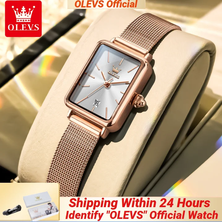 

OLEVS 3692, женские часы, розовое золото, сетчатый ремешок из нержавеющей стали, элегантные женские часы, новые модные часы