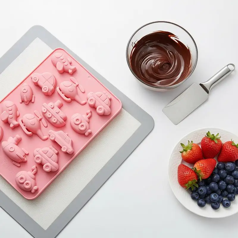 Silicone Vehicle Candy Molds Car Plane Shape Chocolate Molds Non-Stick Cake Decorating Moulds For DIY Baking Candies Soap Making