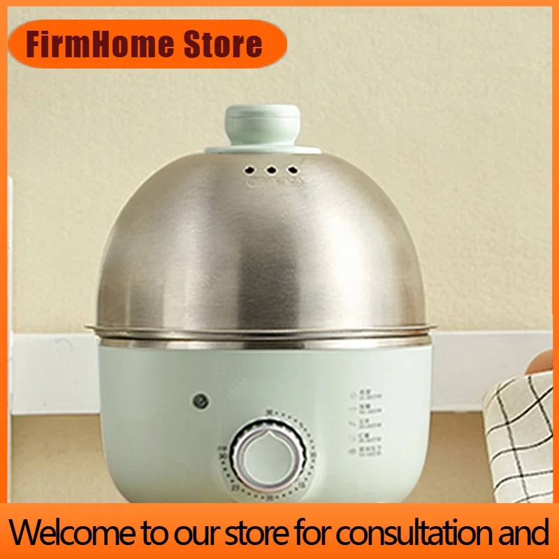 FirmHome Store220v Electric Egg Cooker Stainless Steel Mini Food Steaming Cooking Pot Machine Household Egg Boiler Machine Multi