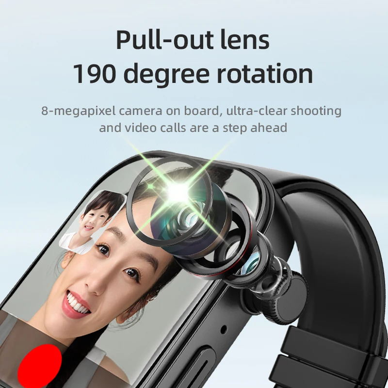 Sports Bluetooth Smart Watch inserted into SIM card Global Call Smartwatch With Pull-out Camera GPS WIFI Health Monitoring