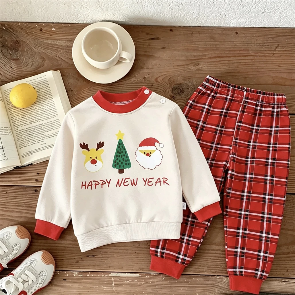 Neues Design Schlafanzug Zweiteiliges Set für Kleinkinder aus Reiner Baumwolle, Langarm-Outfits für 1-4 Jahre Alte Kinder, Niedliche Pullover-Pyjamas mit Hosen – Detail 3