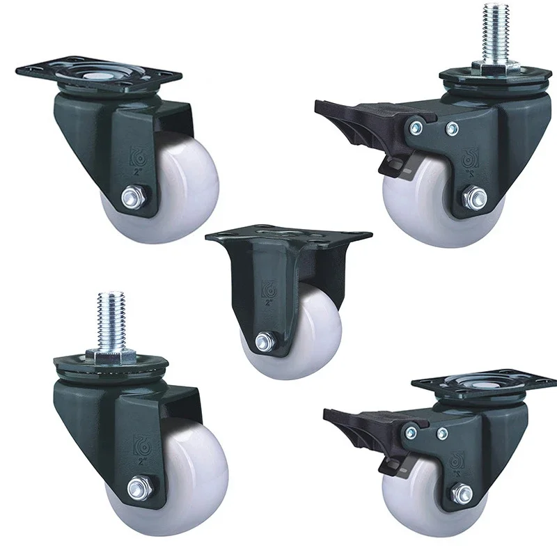 (4 Packs)-2 inch Electrophoresis Heavy Machinery Equipment Pa Wheel/industrial Display Cabinet Multi-function Brake Wheel