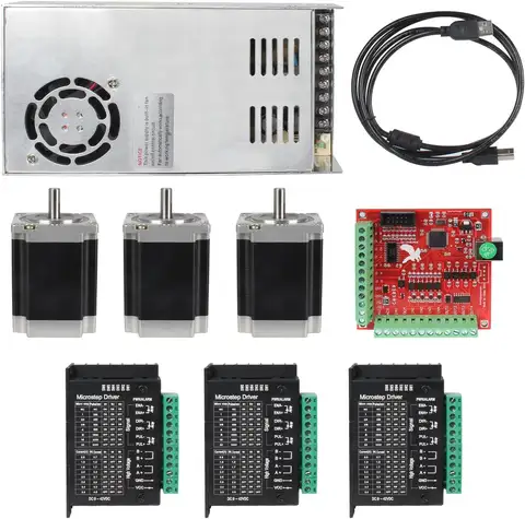 Cnc Controller Kit 3 Axis Kit Stepper Motor Driver Motion Control Card Breakout Board Power Supply Machine