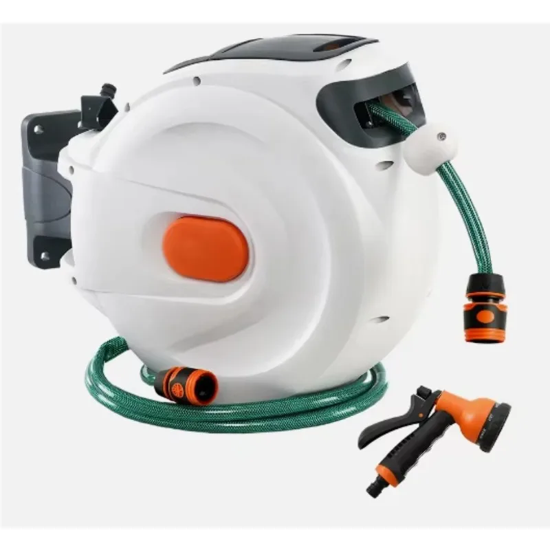 High PVC Plastic Garden Supplies 20m Hydroponics Drip Irrigation Rain Gun Sprinkler Pipes Water Hose Reel Outdoor Use