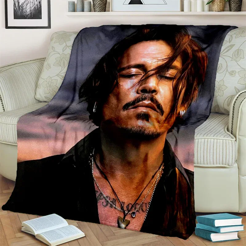 Johnny Depp 3D Printing Series Blanket,Soft Throw Blanket for Home Bedroom Bed Sofa Picnic Travel Office Rest Cover Blanket Kids