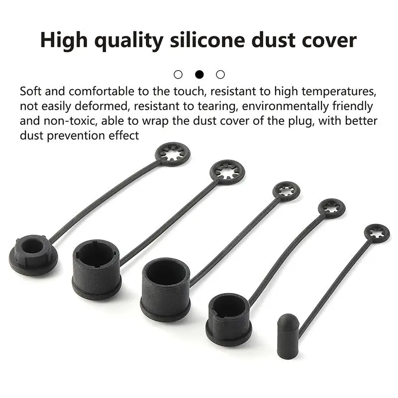 2Pcs Silicone Dust Cover For Audio Power Network Plugs XLR 6.35mm Speaker Connector Waterproof Protective Cap-F(x)