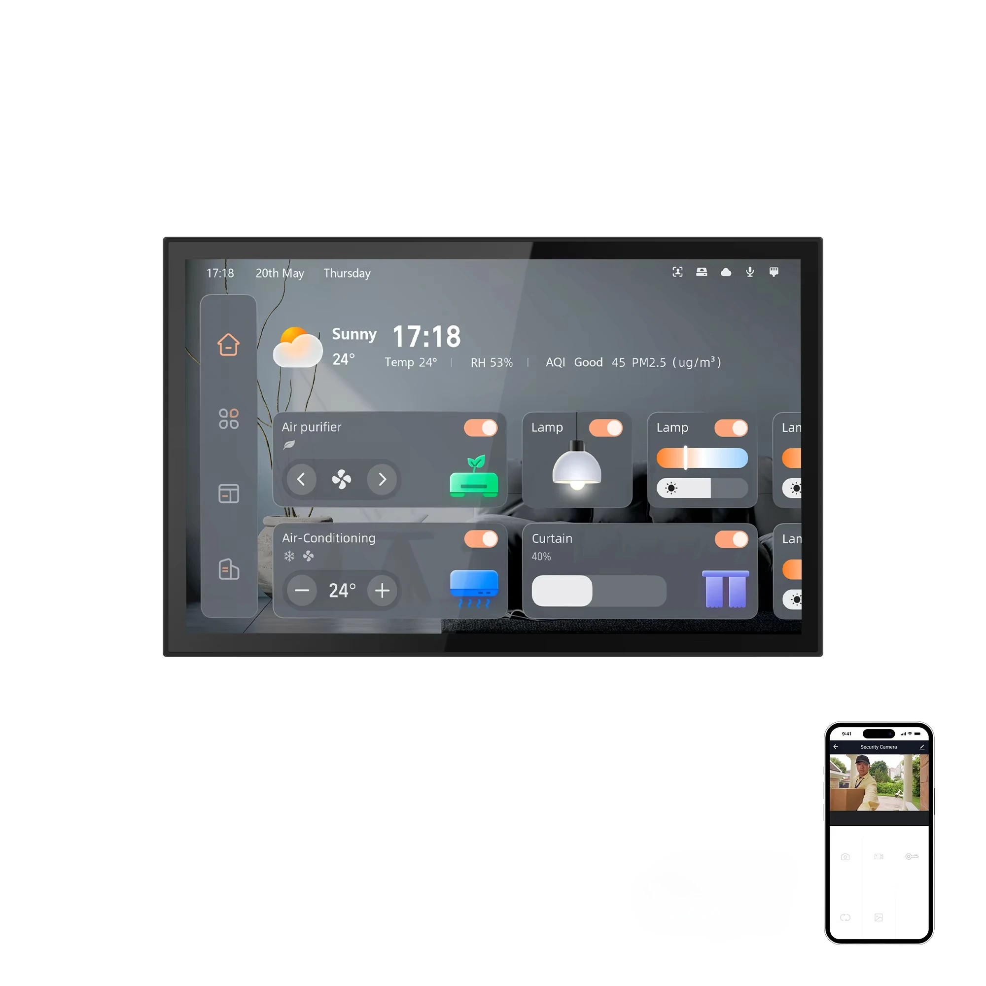 Panel de Control Inteligente de 10 Pulgadas con Zigbee Gateway, Control Total de la Casa con Sistema de Intercomunicación, Monitor de Videoportero, Compatible con POE