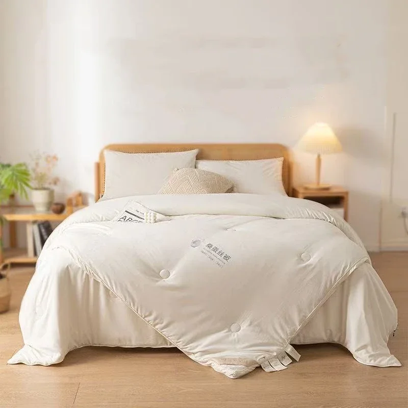 Mulberry Silk Comforter Cotton Four Seasons Quilt Twin Queen King SIze Bedding Warm Winter Blanket Single Double Bed Duvet