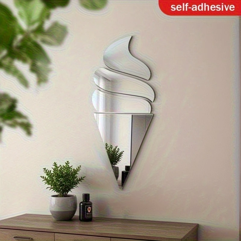 2D 1mm Acrylic Ice Cream Mirror Wall Decorations for Living Room Bedroom Studio Courtyard Festival Decorative Art Wall Mural
