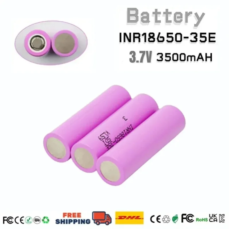 INR18650-35E Echte Kapazität 18650 3,7V 3500mAh Li-Ionen-Akku für DIY-Elektrowerkzeuge und Taschenlampen