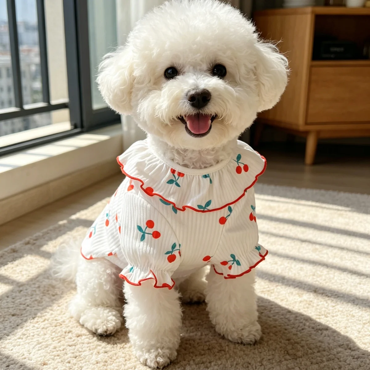 1 dog shirt, pet clothing, spring and summer thin T-shirt, cat and dog round neck shirt, suitable for teddy bears, pet cats view 2