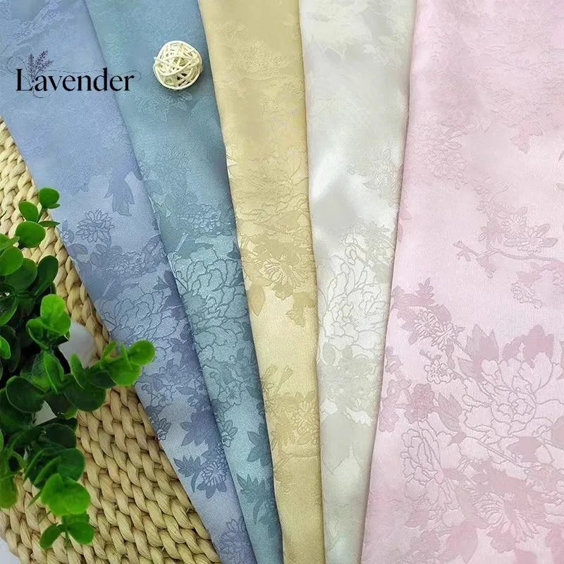 

Simulated silk acetate soft jacquard silk satin sewing dress DIY pillowcase bedding Home textiles fabrics for sewing