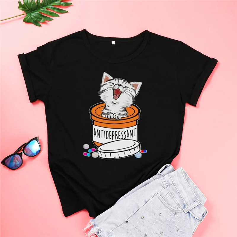 Animal Lover antivo Cat Mama Shirt donna Kawaii Fashion Shirt Mom Tshirt Ladies manica corta top Camisetas De Mujer