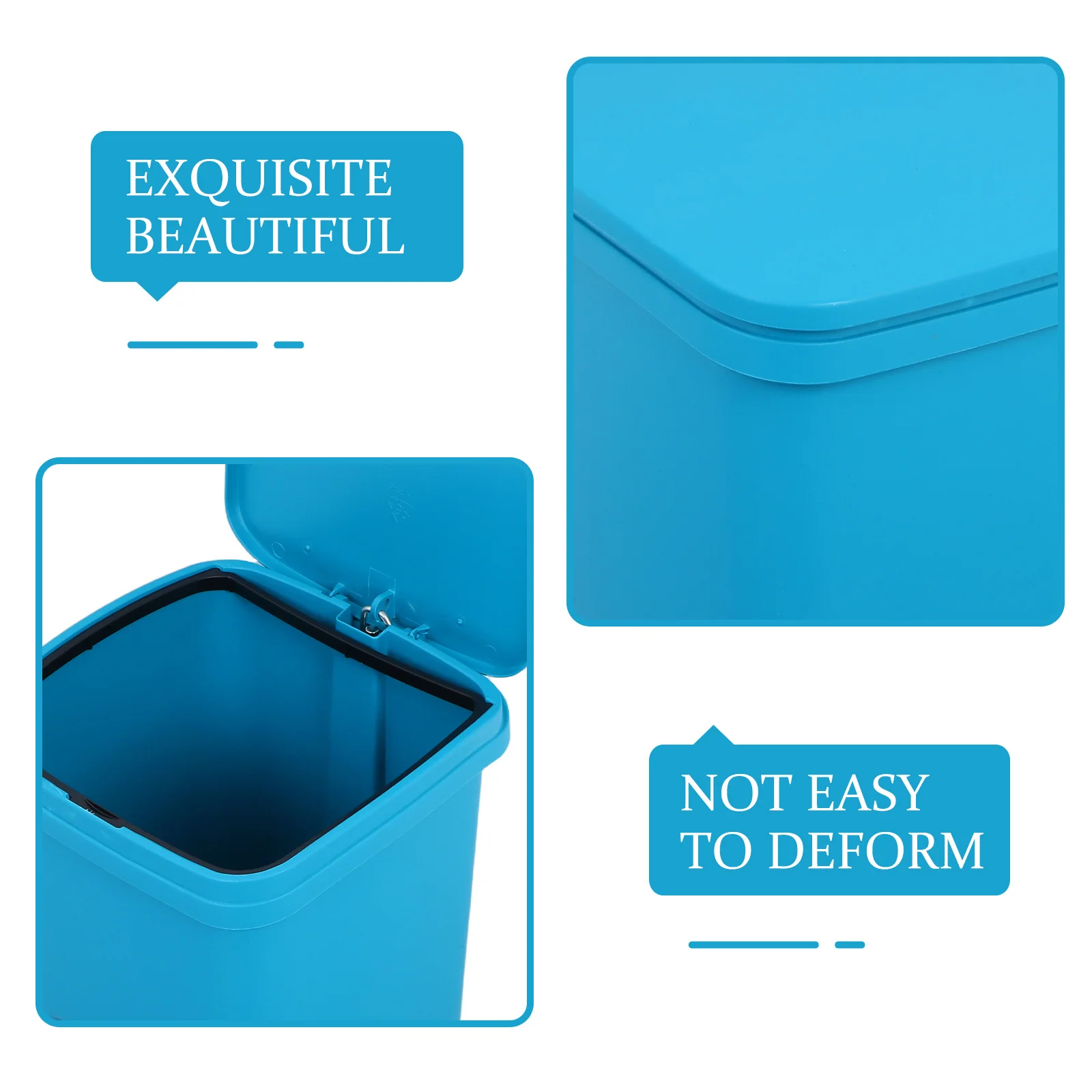 دواسة سلة المهملات أنيقة الوجه العلوي غطاء البلاستيك 10L سلة المهملات للمطبخ غرفة نوم غرفة المعيشة مكتب القدم دواسة خطوة سلة المهملات #4