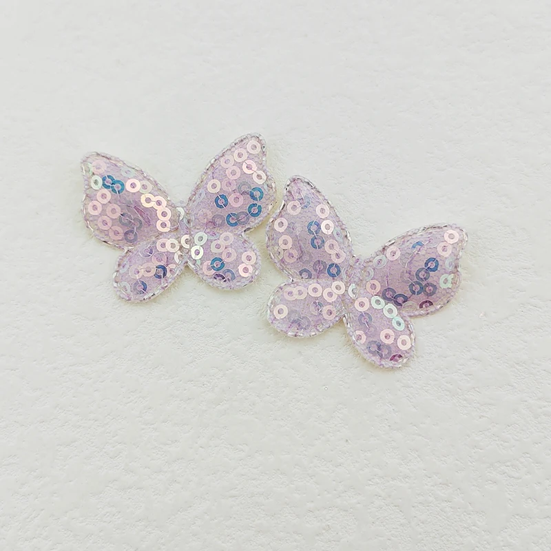 80 Stück Pailletten-Schmetterlings-Applikationen, zwei Größen, zum Aufnähen auf Kleidung, für Bastelarbeiten, zum Nähen, als DIY-Haarspangen-Accessoire, als Aufnäher. – Detail 12