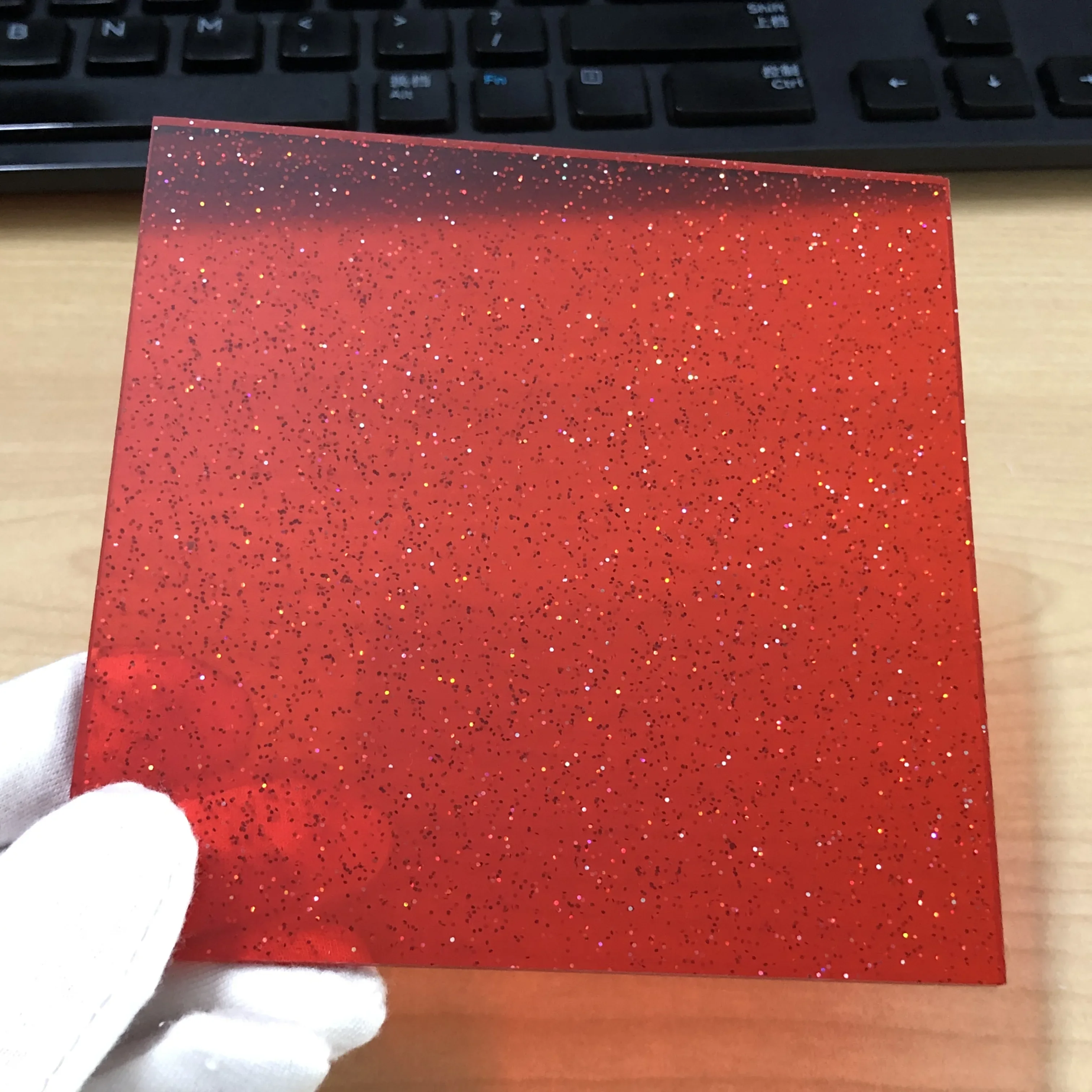 Transparent Holographic Glitter PMMA Acrylic Panel, 3.0mm Thick, 9 Color Selections