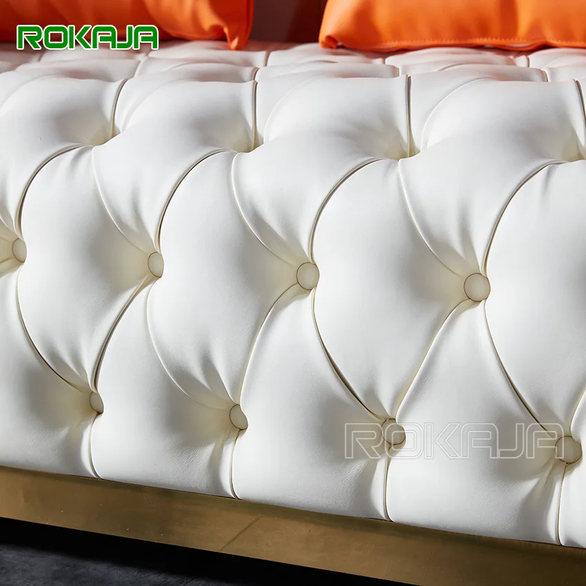 High End Chesterfield Sofa Set Pull Button 3 pieces Leather Sectional Sofa Lounge Sofas Sets Home Hotel Furniture