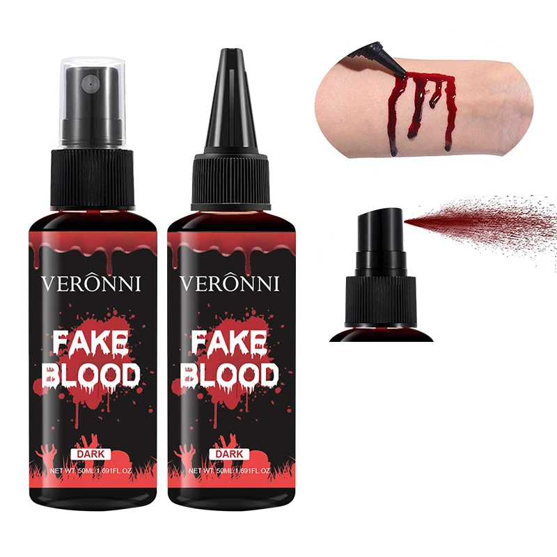 Halloween Plasma Spray Create Realistic Blood Effects Horror Fake Blood Spray Halloween Cosplay Makeup Washable Eye Blood Drops