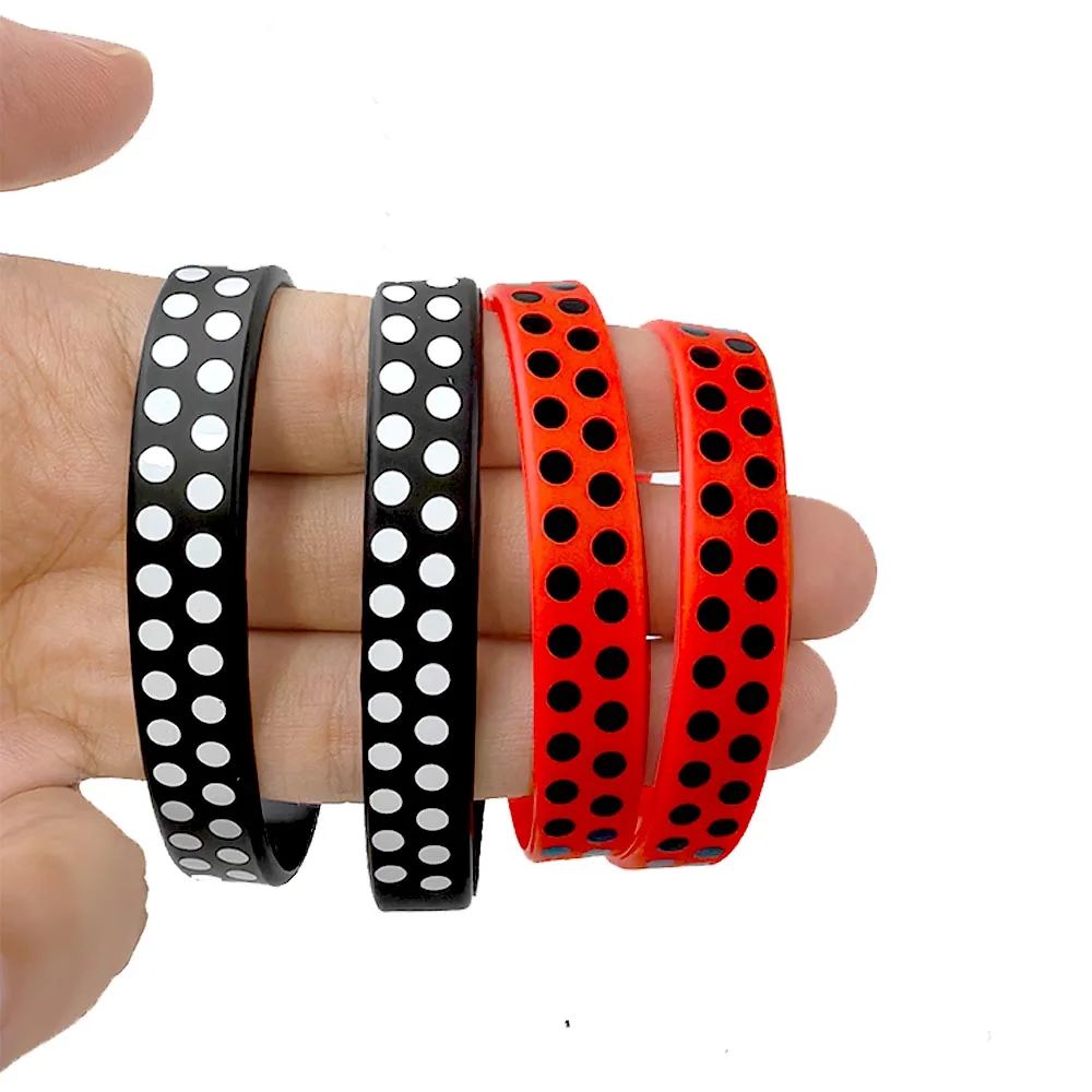 10/20/30pcs Ladybug Party Rubber Bracelets Silicone Red Black Polka Dot Wristbands Ladybug Themed  Birthday Party Favors Decors