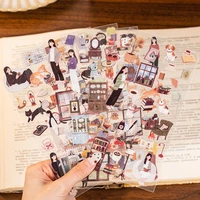 12 Sheets Daily Leisure Theme PET Stickers for DIY Craft Scrapbooking Collage Guitar Phone Case Notebook Decoration