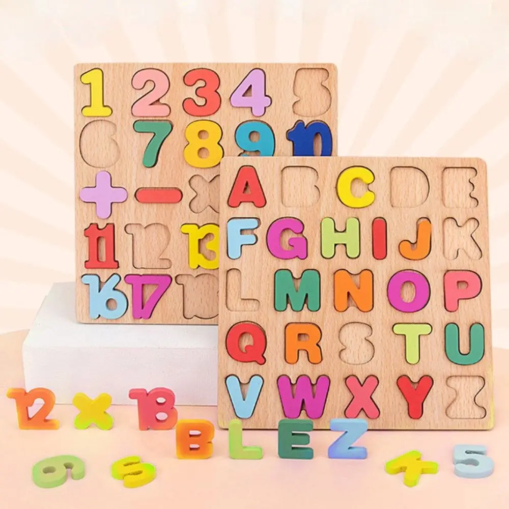 

Wooden Preschool Cognitive Number Alphabet Children Jigsaw Toys Matching Building Block Educational Toy