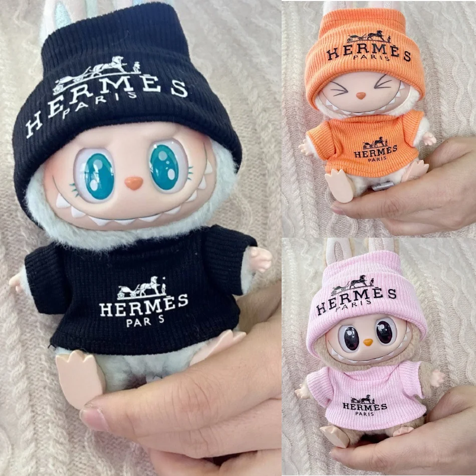 

For 17cm Labubus Mini Doll Clothes Outfit Hat Clothes Shoes Labubu II Doll Accessories Cultivate Sitting Party Game Toys
