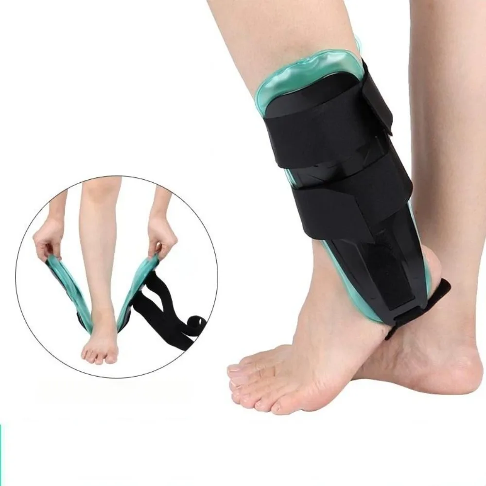 

Регулируемый фиксатор голеностопа - Поддержка при растяжениях с воздушной и гелевой подушечкой - Жесткий стабилизирующий бандаж для защиты от травм