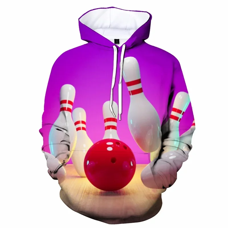 

3D Print Bowling Ball Hoodie for Men Long-sleeved Cool Pullover Personality Hoodies Kids Sweatshirt Outdoor Sportwear Clothing