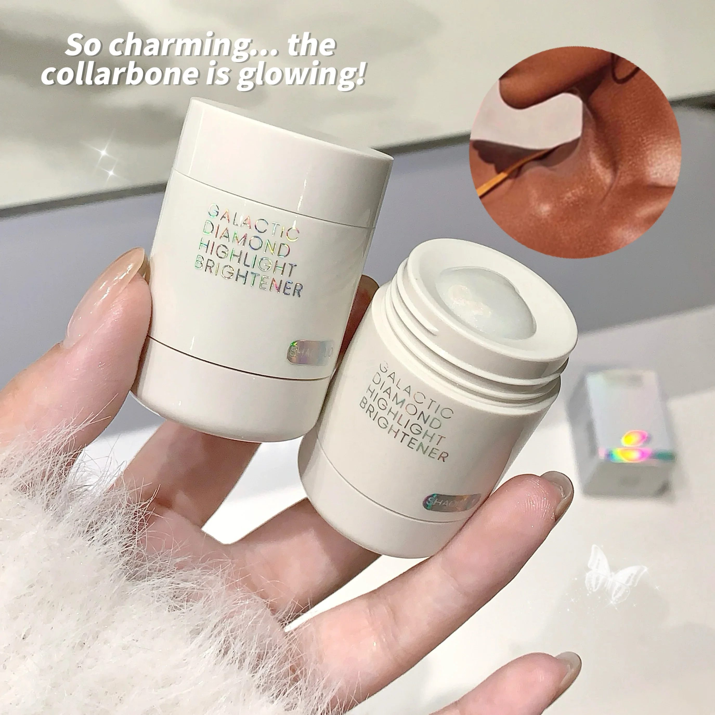 ギャラクシースターダイヤモンドハイライター、ファイングリッター、保湿、耐水性、すべての肌のトーンに最適、輝きを生み出します