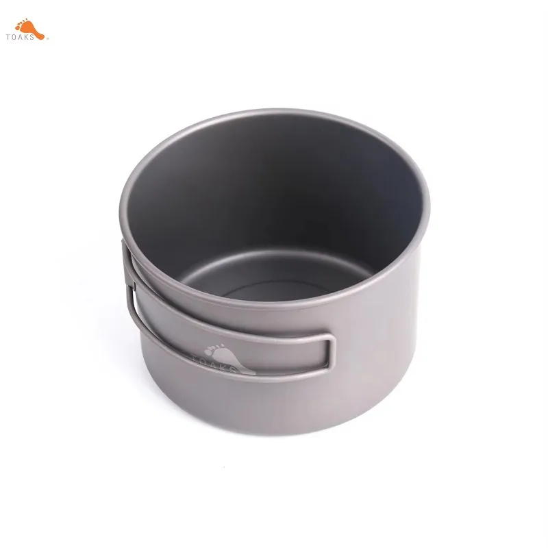 TOAKS Titanium Bowl, Outdoor Camping Equipment Cookware Tableware with Foldable Handle 550ml D103MM or D118MM
