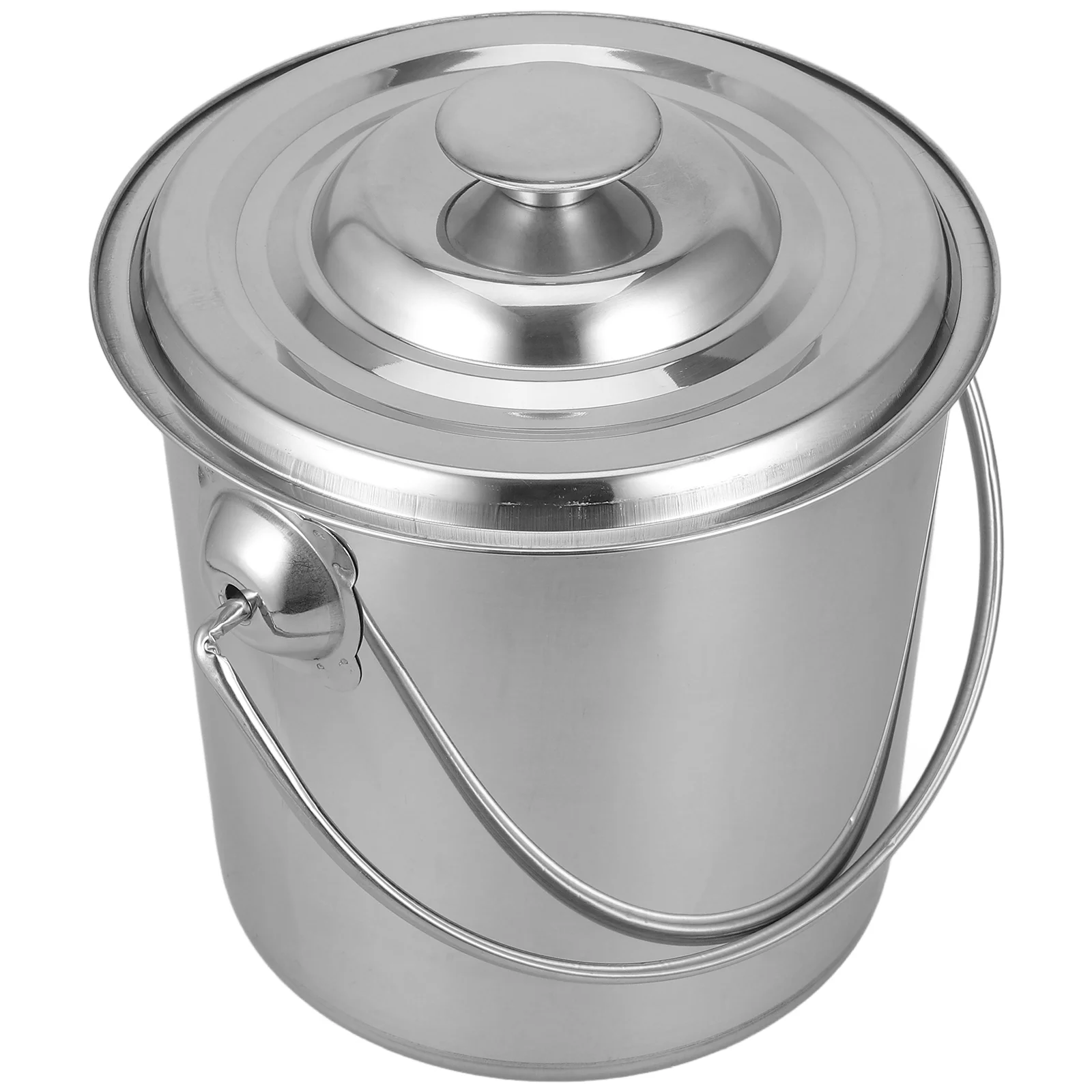 Buckets Pail Storage For Rice Box Multifunctional Stainless Steel Milk Silver With Sealed Lid