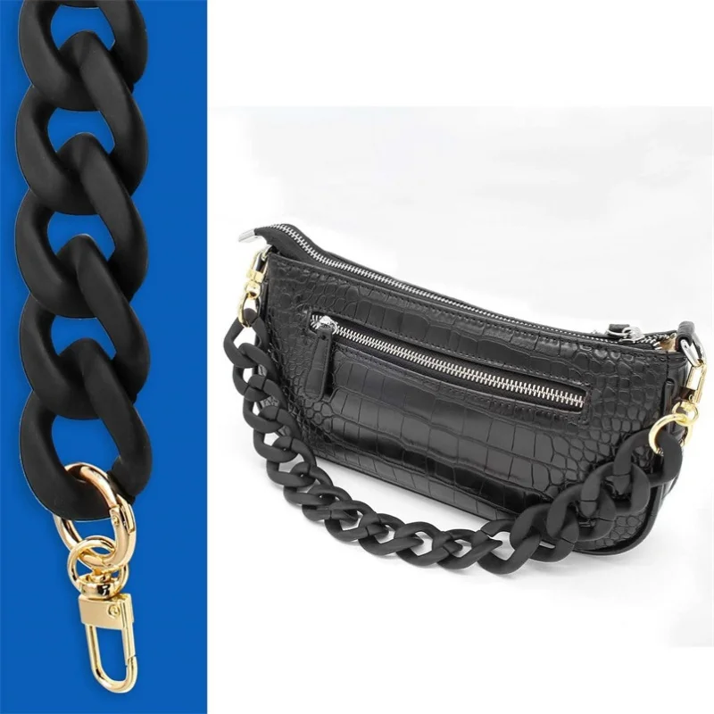 45CM Large Flat Chain Strap - Acrylic Luxury Handbag Strap Fashionable Replacement Purse Clutches Handles for DIY Crafts