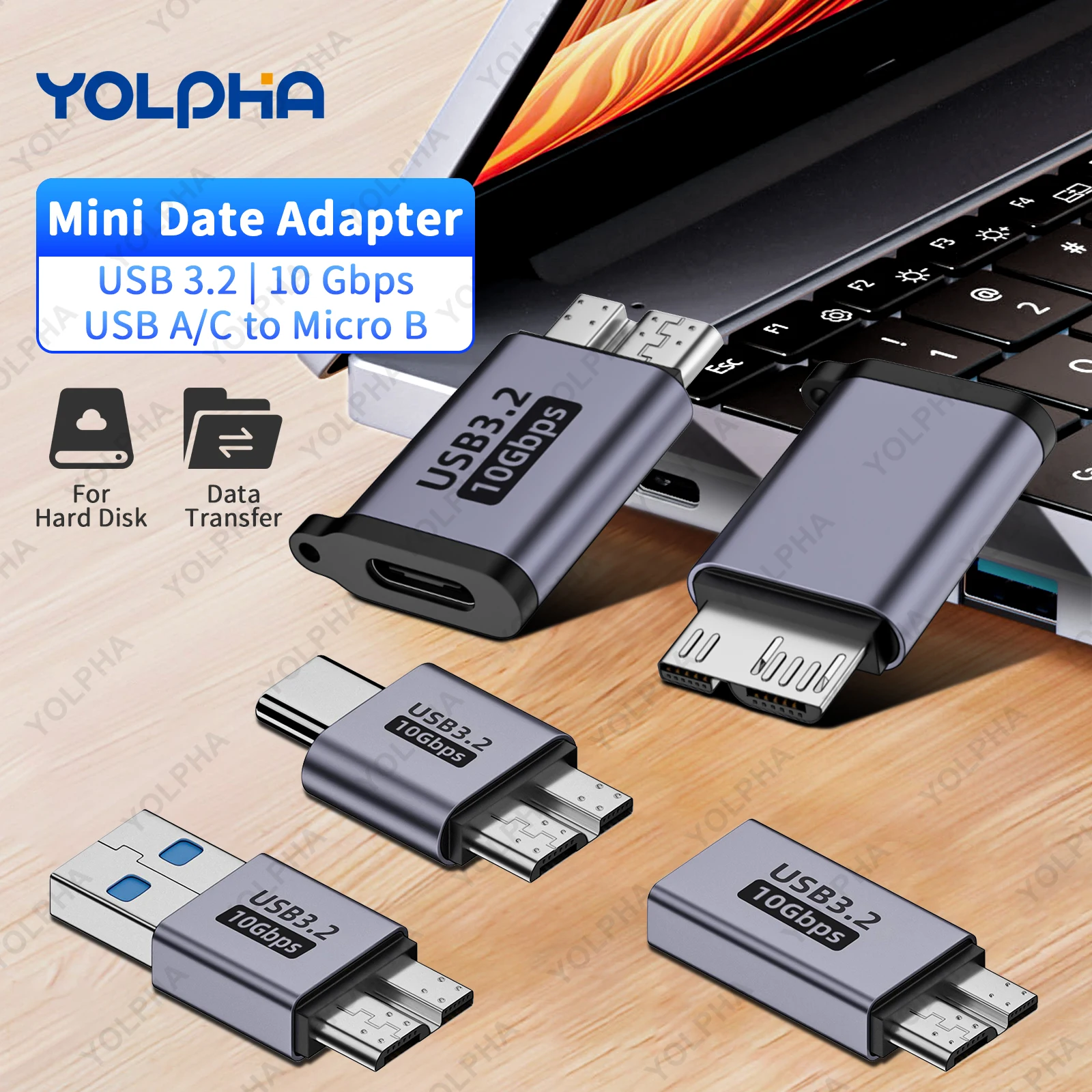 

USB A to Micro B Extender Adapter High Speed USB3.0 Data Cable Converter for HDD External Drive Disk Laptop Tablet Phone Devices
