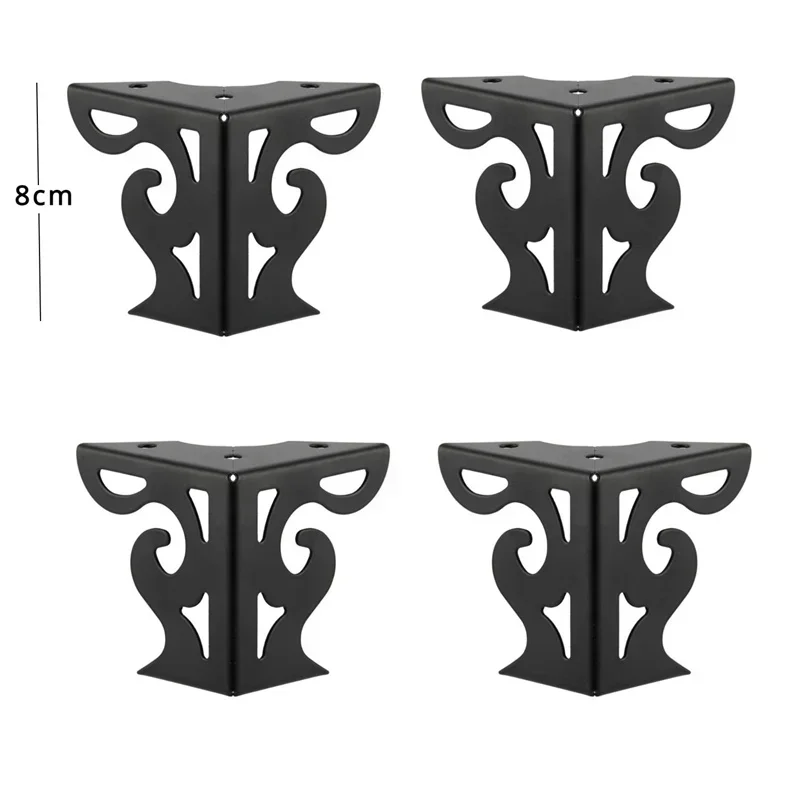 4pcs 8cm European Style Height Hollow Out Modern Furniture Sofa Legs Matte Finish Table Cabinet Bed Cupboard Furniture Feet