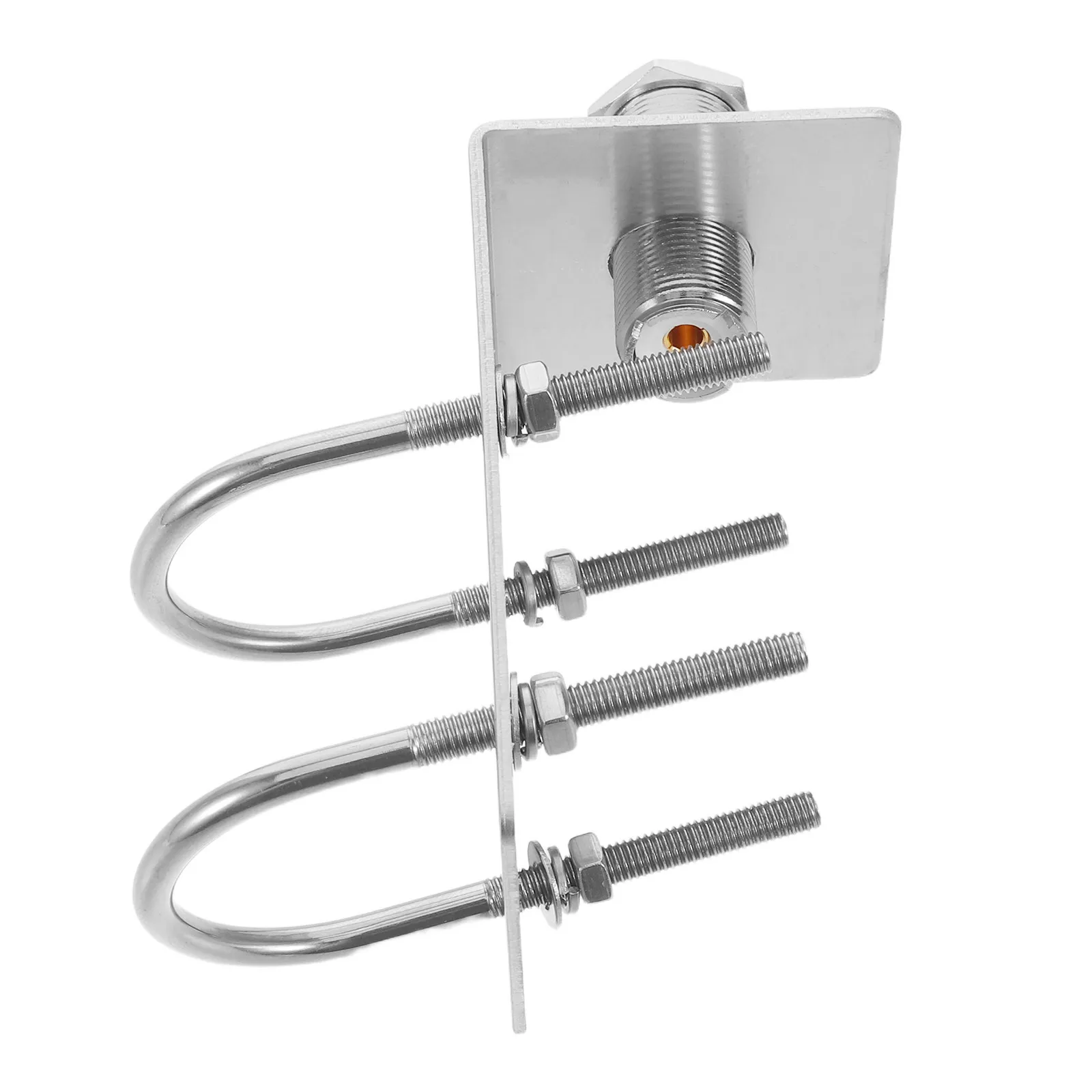 Antenna Mount Pole Bracket Heavy Duty Metal Mast Clamp U Bolts Balcony Vehicle Car Radio Outdoor Pipe Mounting Hardware Double