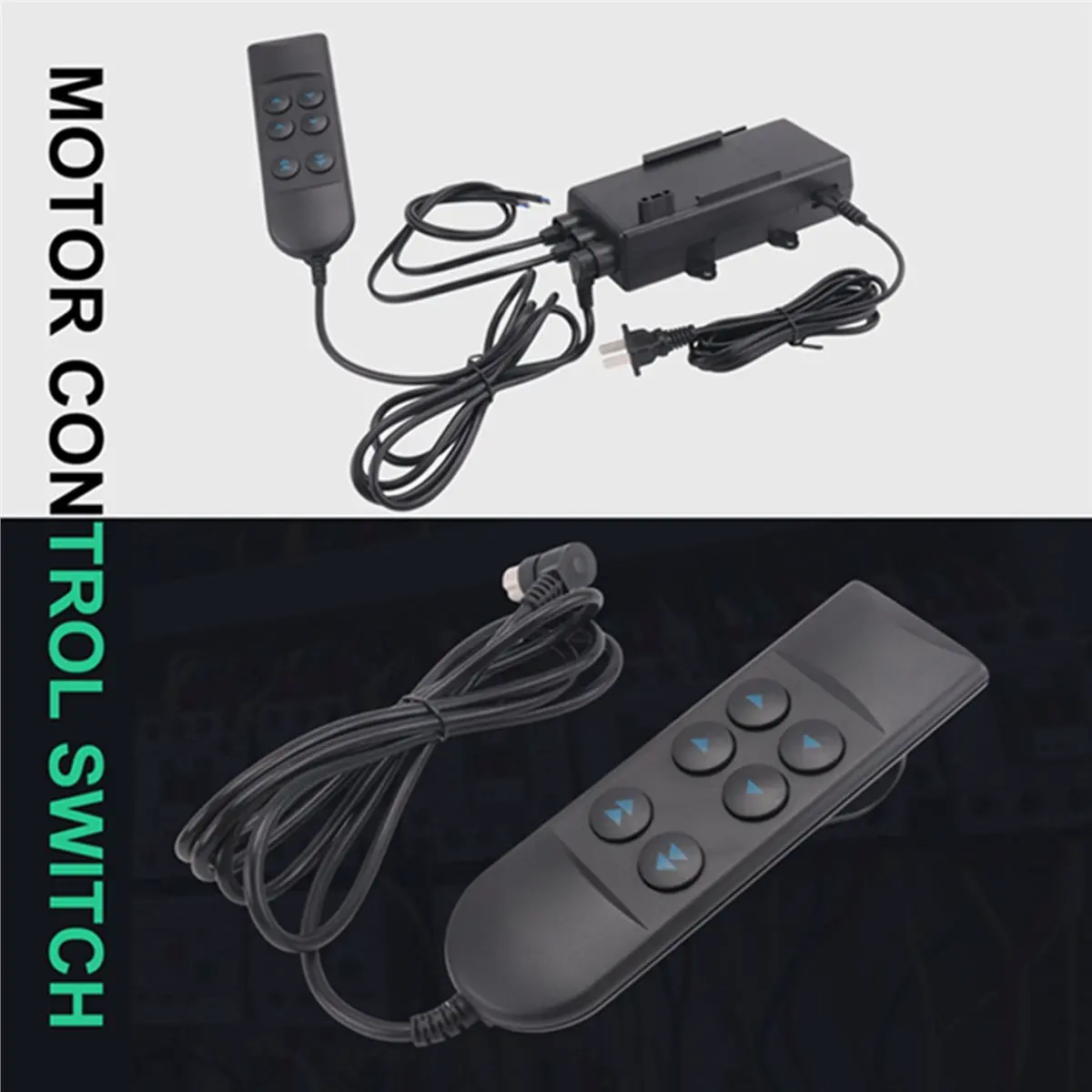 popop Electric Linear Actuator Controller, Wireless Wired 1 to 2 Remote Controller Kit for Motor/Linear Actuators ,US Plug