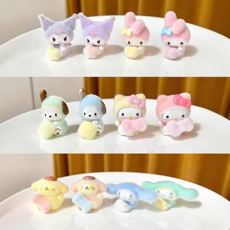 Sanrio Characters Pochacco Cinnamoroll Kuromi Little Darling Model Toy Mini Blind Box Cartoon Character Figurine Children's Toys