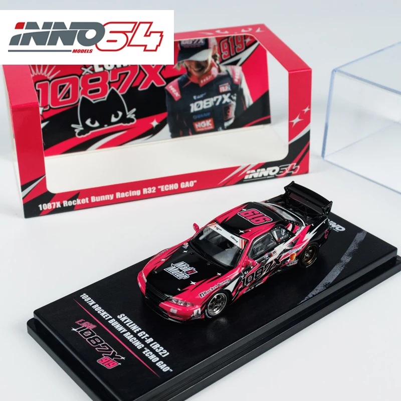 INNO 1:64 SKYLINE GTR (R32) 1087X ROCKET BUNNY 2024 Foshan Show Alloy car model decoration