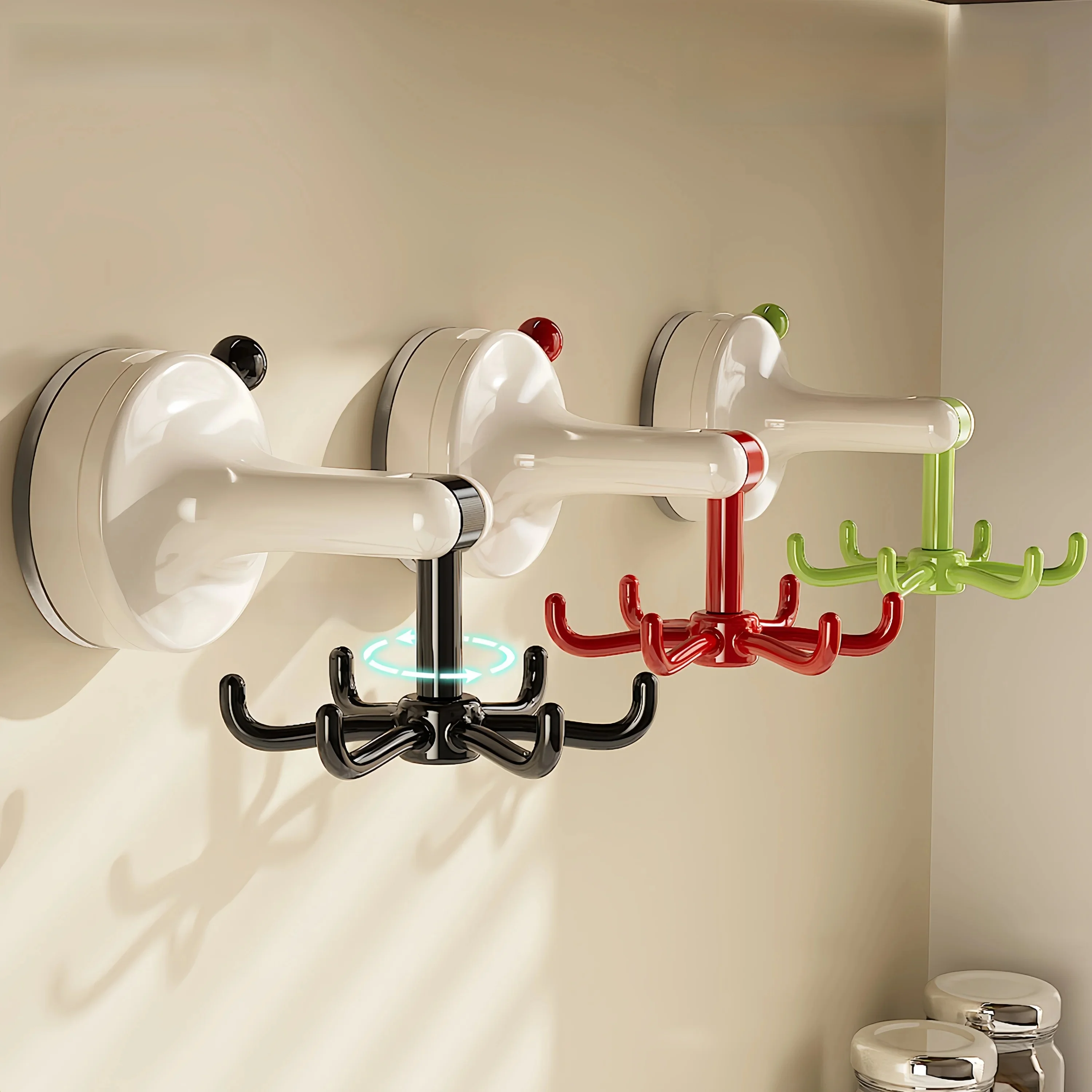 kitchen-suction-cup-hook-rotating-no-drilling-spatula-spoon-six-claw-wall-mounted-storage-rack-utensil-holder-organization