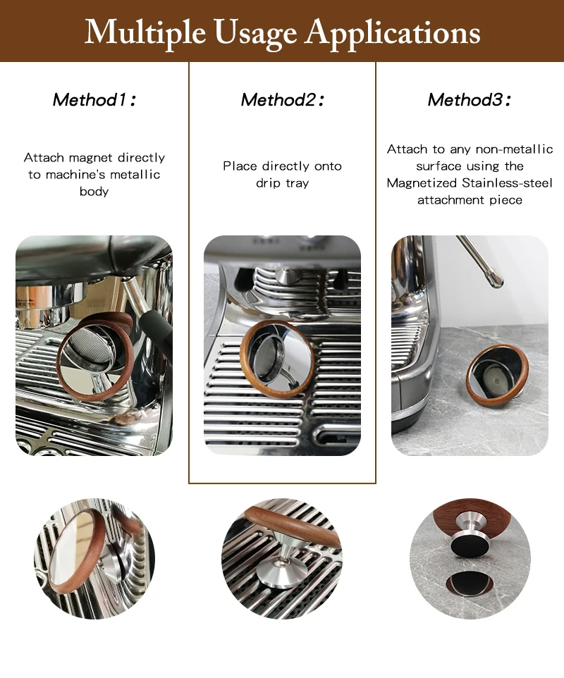 Espresso-Schnapsspiegel, magnetische Anziehung, Kaffee-Extraktionsspiegel, 360-Grad-Siebträger-Zubehör für die Beobachtung des bodenlosen Siebträgers – Detail 5