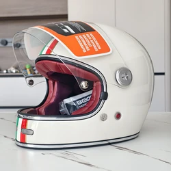 BEON B510 Retro Motorcycle Helmet Glassfiber Vintage Full Face Helmet Riding Cascos Moto Motorbiker Helmet ECE Certification