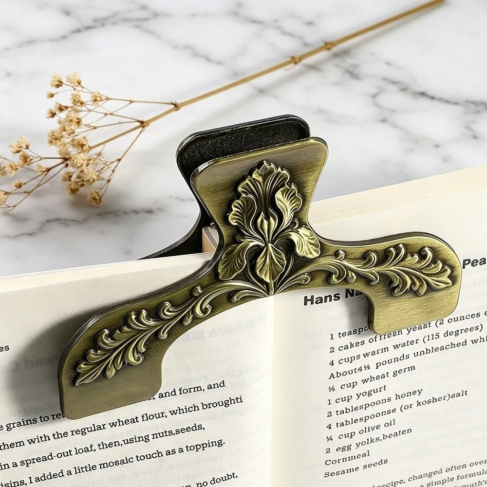 Vintage Carved Metal Book Clips Zinc Alloy Decorative Reading Page Spreader Exquisite Embossed Piano Sheet Music Folder