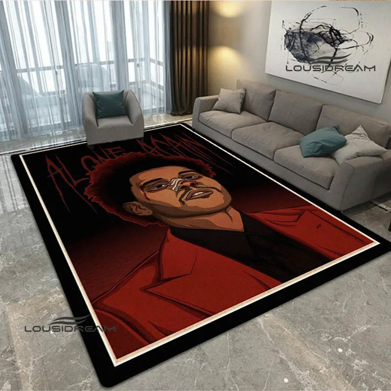 Singer The Weeknd printed carpet living room bedroom carpet balcony bathroom non-slip door mat photography props birthday gift