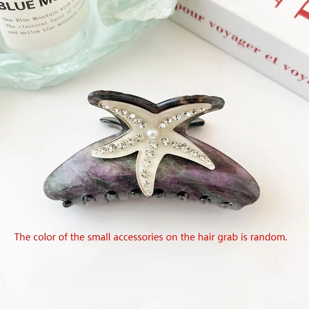 

Creative Starfish Ocean Shell Hair Grab Hair Clip Shark Clip Rhinestone Hair Claw Hairpin Headwear Acrylic Shark Clip Girls