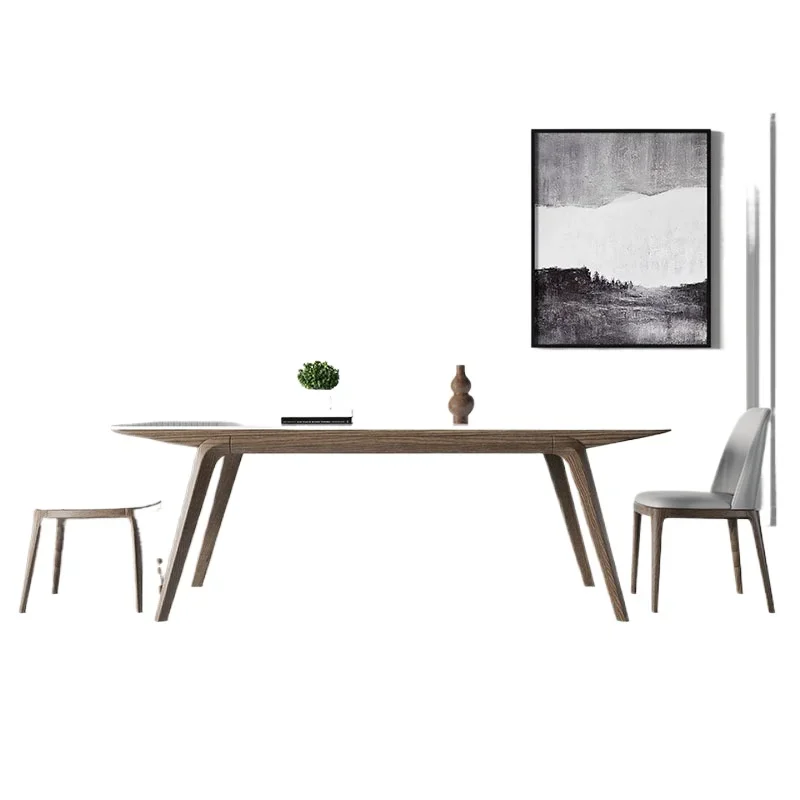 

Solid wood dining table is modern and simple, small household Nordic, light luxury Italian rectangle