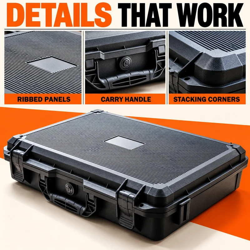 Camera Accessory Storage Case with DIY Foam, IP65 Waterproof Hard Shell Tool Box with a Handle for Photo Equipment Organization